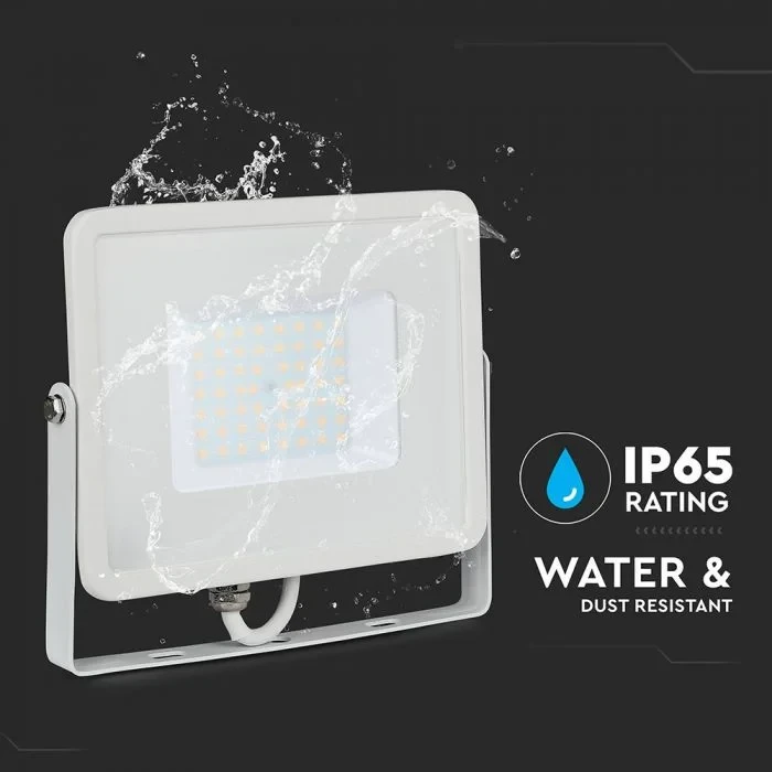 LED Breedstraler, 50W, 3000K Warm Wit, 4000lm, IP65, Wit