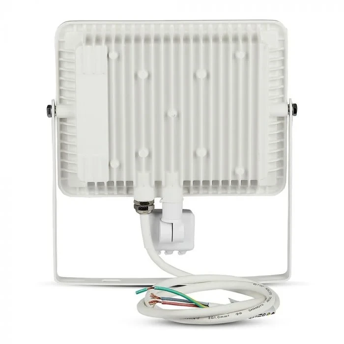 LED Breedstraler, 50W, SMD, PIR Sensor, Samsung LED Chip, 6400K, Witte Behuizing