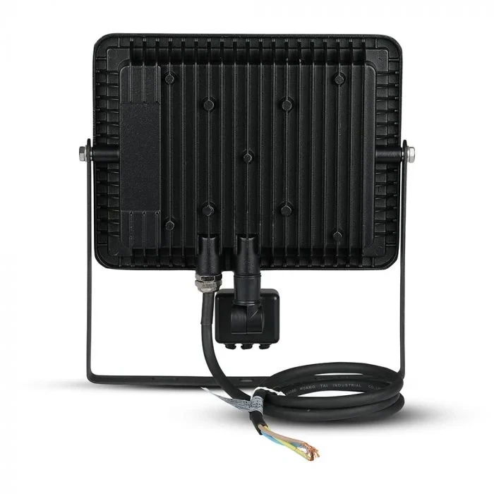 LED Breedstraler, 50W, SMD, PIR Sensor, Samsung LED Chip, 6400K, Zwarte Behuizing