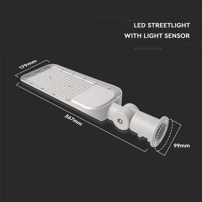 LED Straatlamp met Fotocelsensor, 100W, Samsung LED Chip, Adapter, 4000K