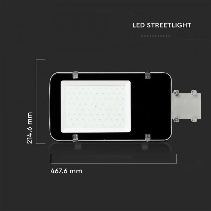 LED Straatlamp, 50W, Samsung LED Chip, 6400K, Grijze Behuizing