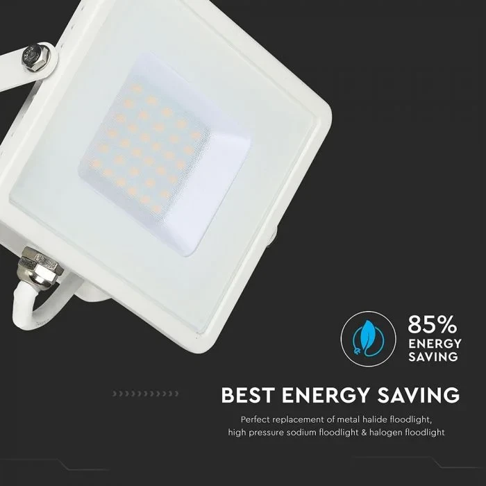 LED Breedstraler, 30W, SMD, Samsung LED Chip, 3000K, Witte Behuizing