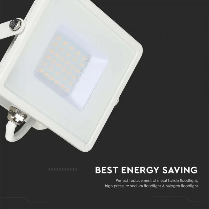 LED Breedstraler, 30W, SMD, Samsung LED Chip, 3000K, Witte Behuizing