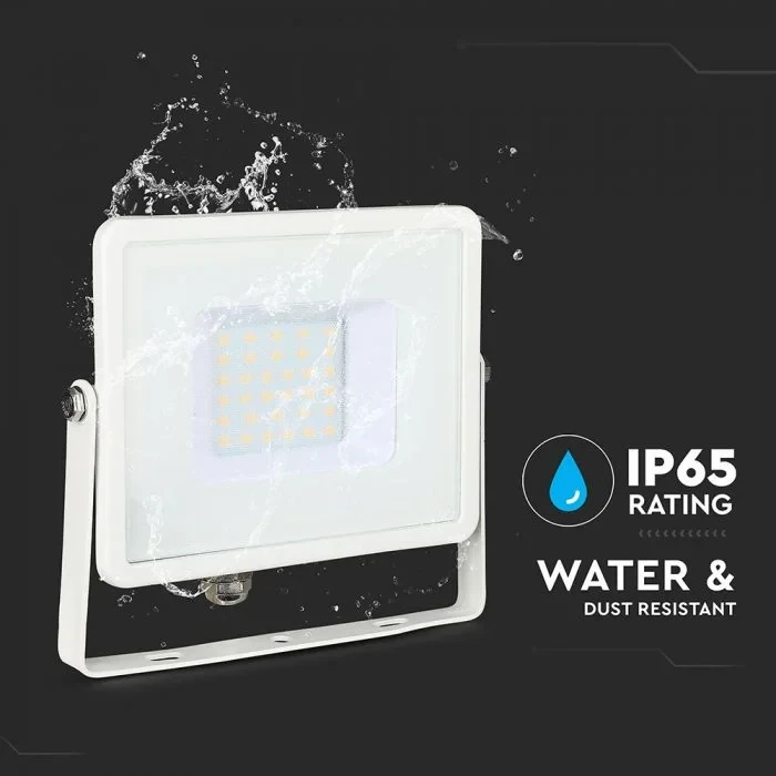 LED Breedstraler, 30W, SMD, Samsung LED Chip, 3000K, Witte Behuizing