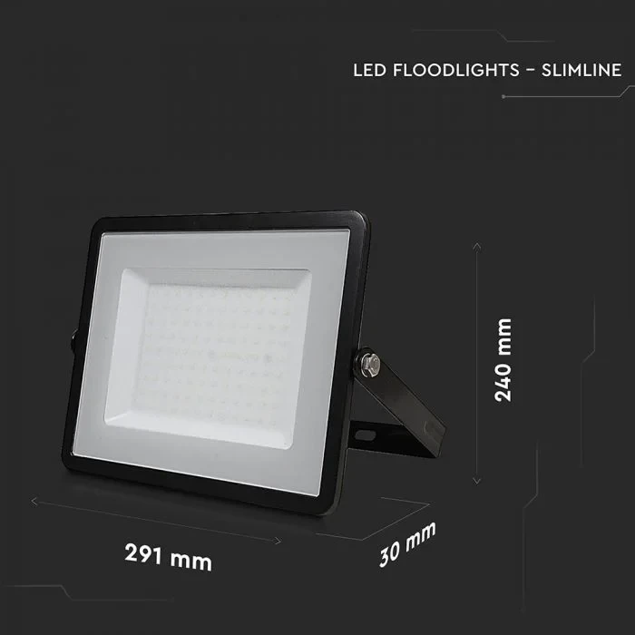 LED Breedstraler, 100W, SMD, Samsung LED Chip, 6400K, Zwarte Behuizing