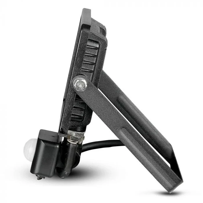 LED Breedstraler met Bewegingssensor, 20W, 6400K Wit, 1600lm, IP65, Zwart