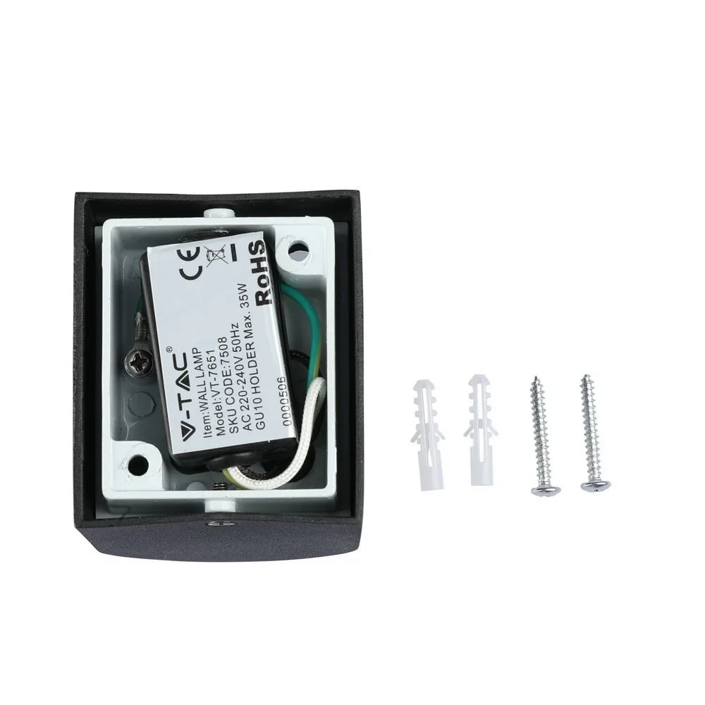 LED Wandlamp Buiten, GU10, Zwart, IP44