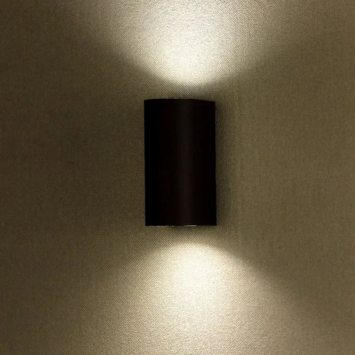 Wandlamp GU10, Rond, Zwart Aluminium, IP44