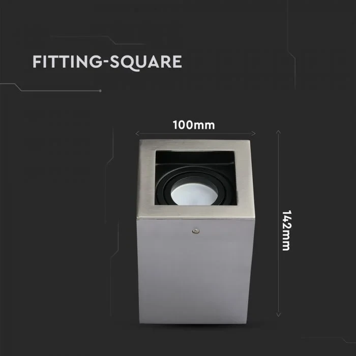 GU10 Fitting, Vierkant, Satijn Nikkel