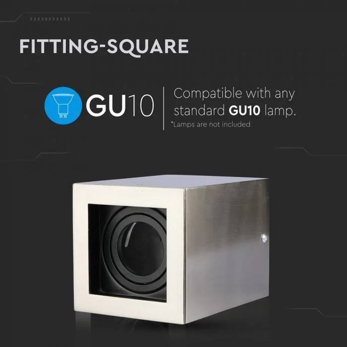 GU10 Fitting, Vierkant, Satijn Nikkel