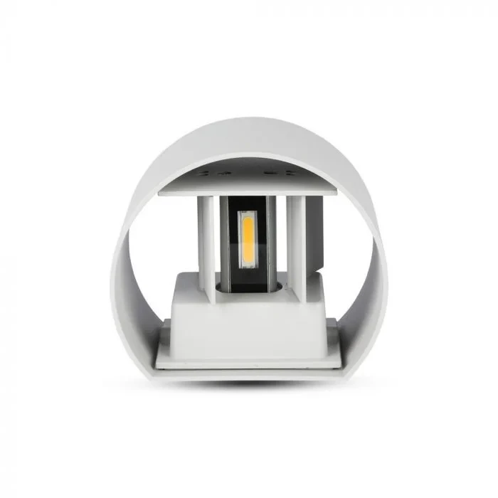 LED Up-Down Wandlamp, 6W, Rond, Grijs, 3000K Warm Wit