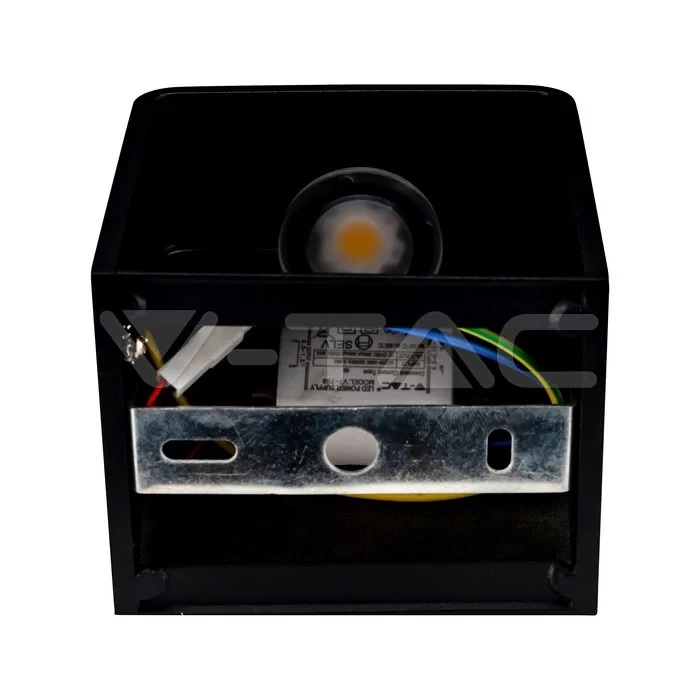 LED Wandlamp, 5W, Vierkant, Zwart, 3000K Warm Wit