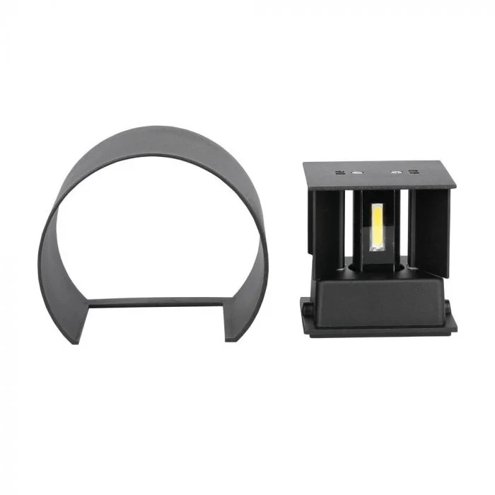 LED Up-Down Wandlamp, 6W, Rond, Zwart, 4000K Neutraal Wit