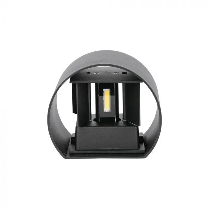 LED Up-Down Wandlamp, 6W, Rond, Zwart, 4000K Neutraal Wit