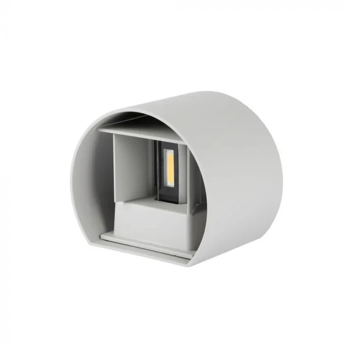 LED Up-Down Wandlamp, 6W, Rond, Grijs, 4000K Neutraal Wit