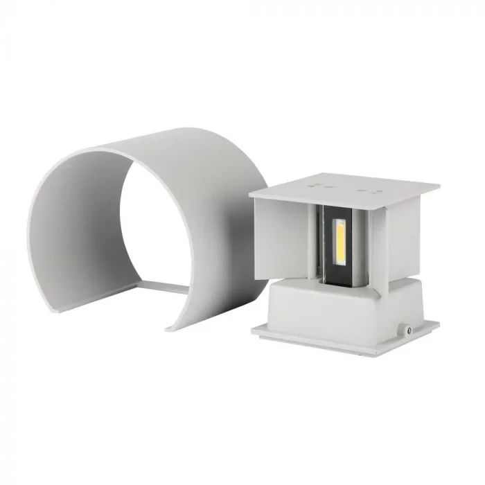 LED Up-Down Wandlamp, 6W, Rond, Grijs, 4000K Neutraal Wit