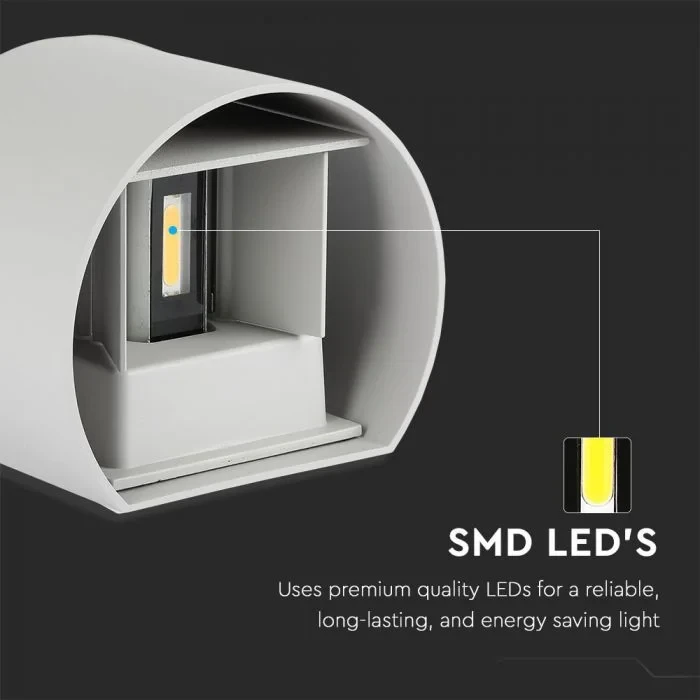 LED Up-Down Wandlamp, 6W, Rond, Grijs, 4000K Neutraal Wit