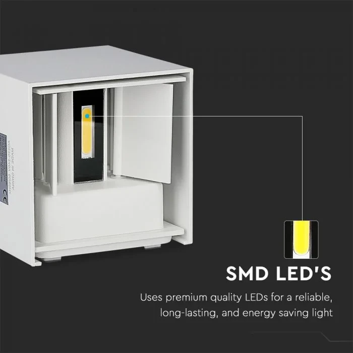 LED Wandlamp, 5W, Vierkant, Wit, 3000K Warm Wit