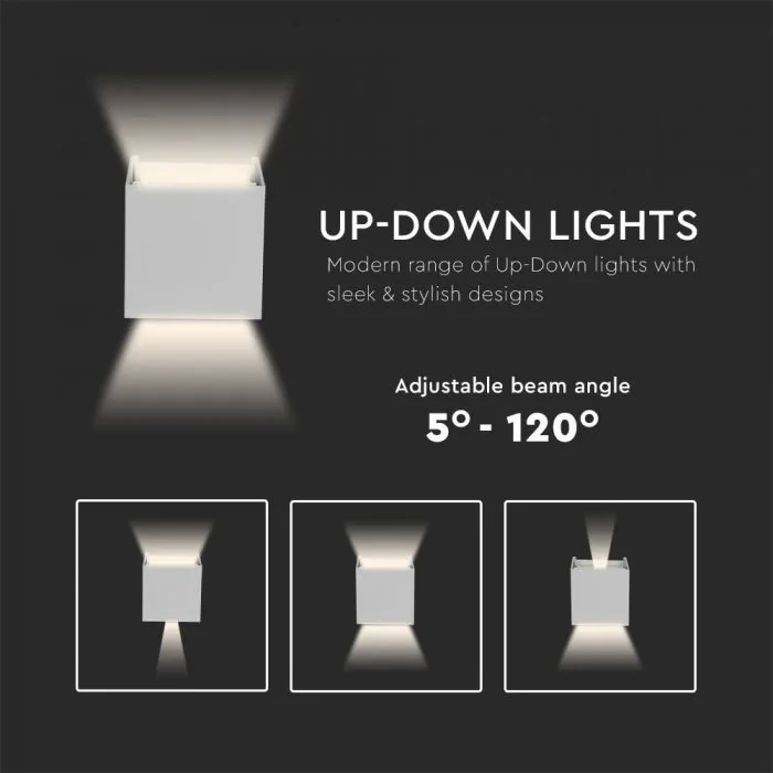 LED Wandlamp, 5W, Vierkant, Wit, 3000K Warm Wit