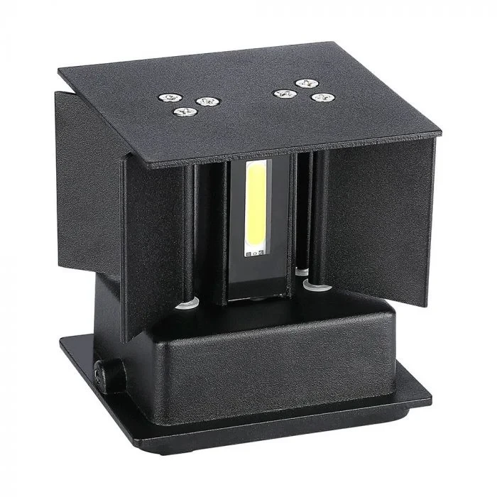 LED Wandlamp, 5W, Vierkant, Zwart, 4000K Neutraal Wit