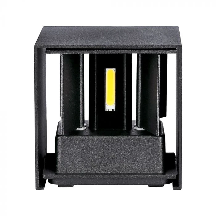 LED Up-Down Wandlamp, 12W, Vierkant, Zwart, 3000K Warm Wit