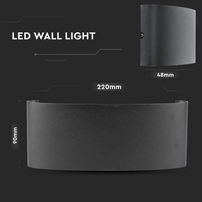 LED Wandlamp, 7W, Zandzwart, 3000K Warm Wit