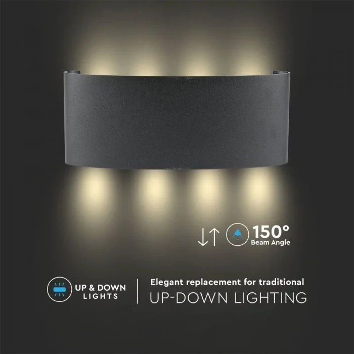 LED Wandlamp, 7W, Zandzwart, 3000K Warm Wit