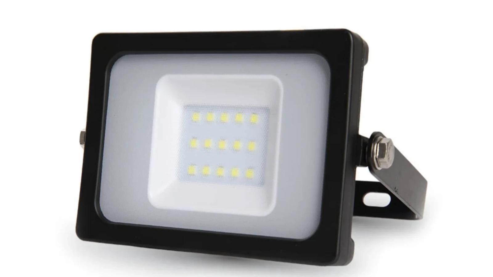 LED Breedstraler, 10W, 6400K Koud Wit, 800lm, IP65, Zwarte Behuizing