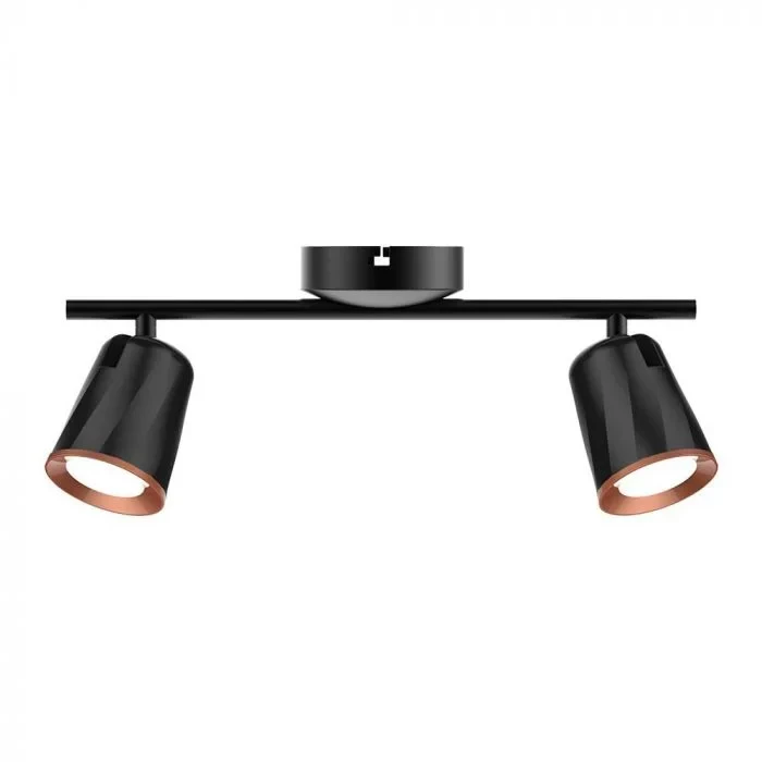 LED Plafondlamp, 12W, 2-Lichts, 3000K Warm Wit, Zwart