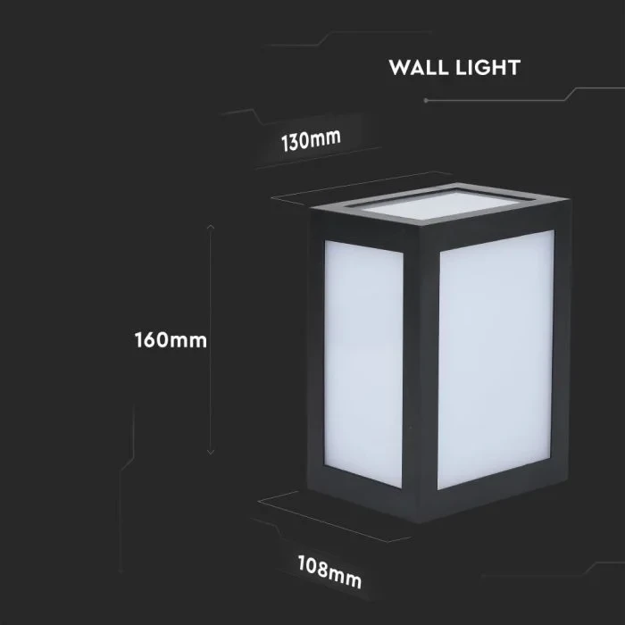 LED Wandlamp, 12W, Zwart, 4000K Neutraal Wit