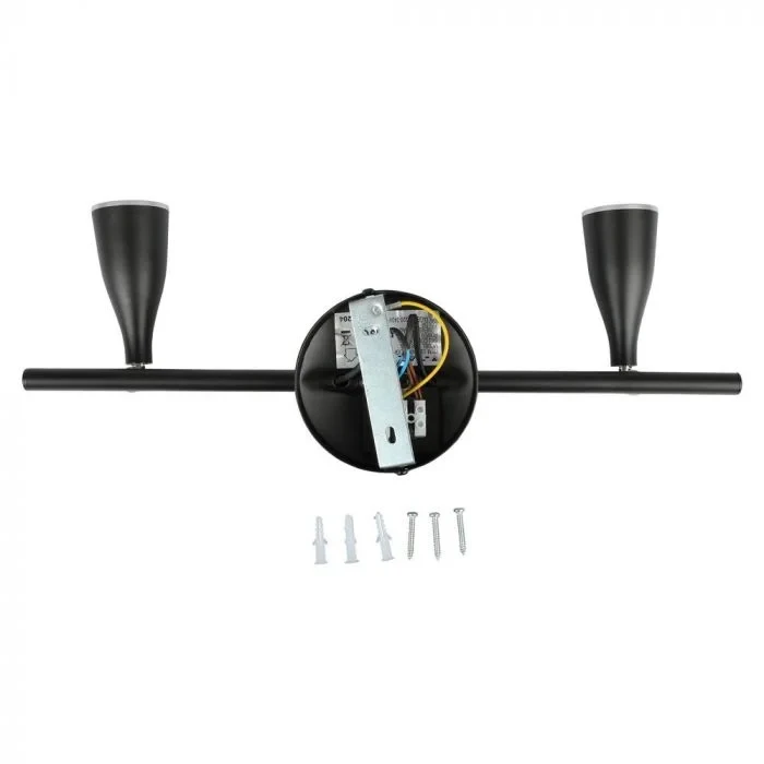 LED Plafondlamp, 9W, 2-Kops, Zwart, 3000K