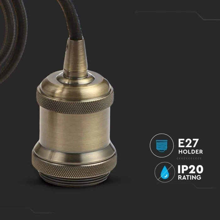 Metalen Hanglamp, E27, Brons