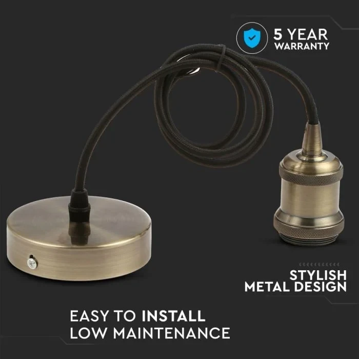 Metalen Hanglamp, E27, Brons
