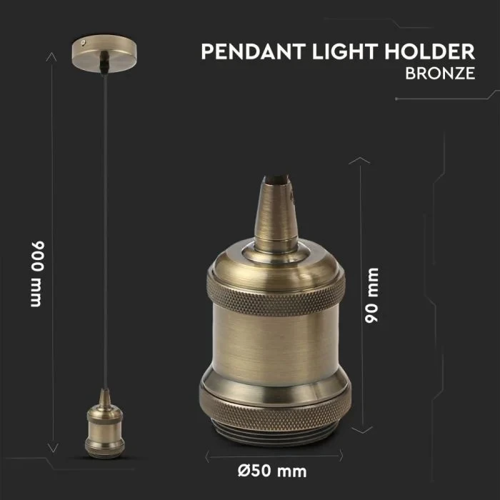 Metalen Hanglamp, E27, Brons