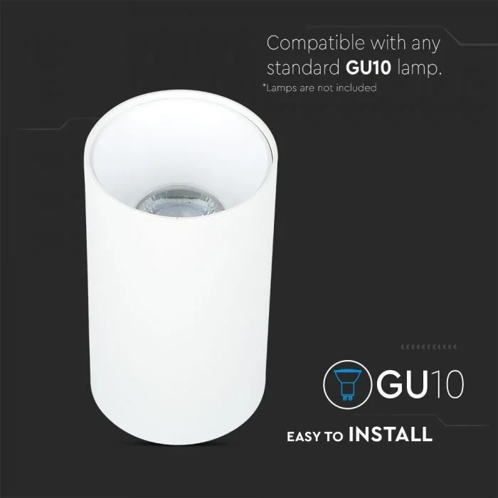 V-TAC GU10 Armatuur Rond | Wit