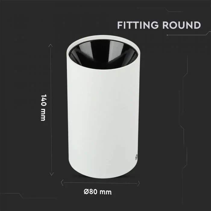 V-TAC GU10 Armatuur, Rond, Wit, Zwart