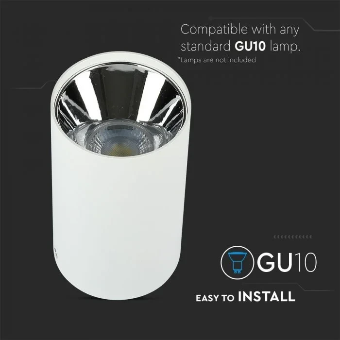 V-TAC GU10 Armatuur Rond | Wit & Chroom