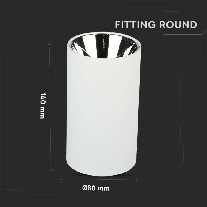 V-TAC GU10 Armatuur Rond | Wit & Chroom