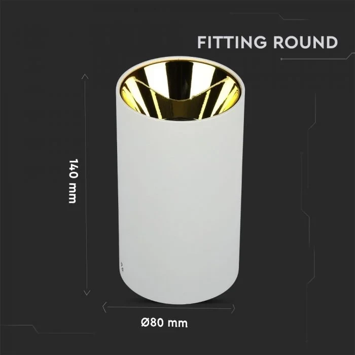 V-TAC GU10 Armatuur Rond | Wit & Goud