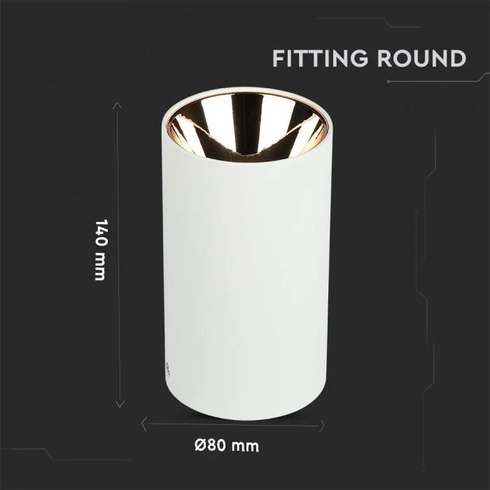 V-TAC GU10 Armatuur, Rond, Wit, Roségoud