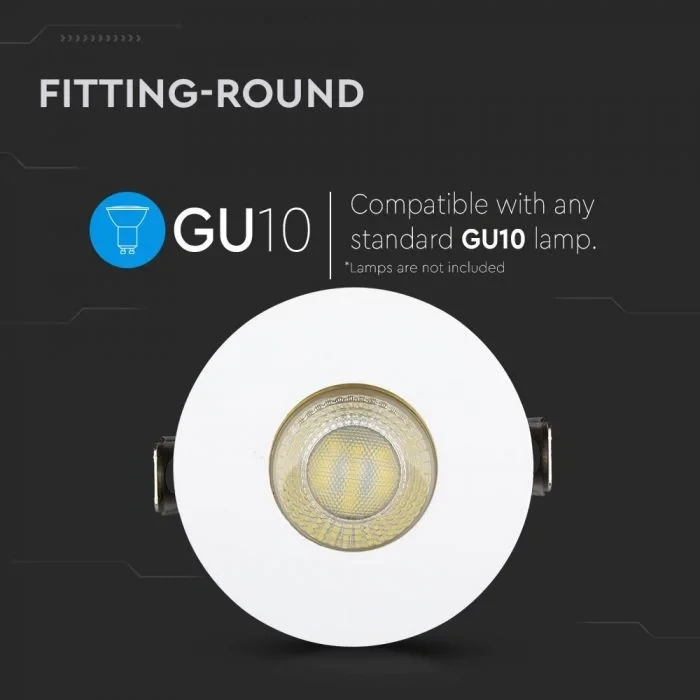 V-TAC GU10 Armatuur Rond, Wit & Goud