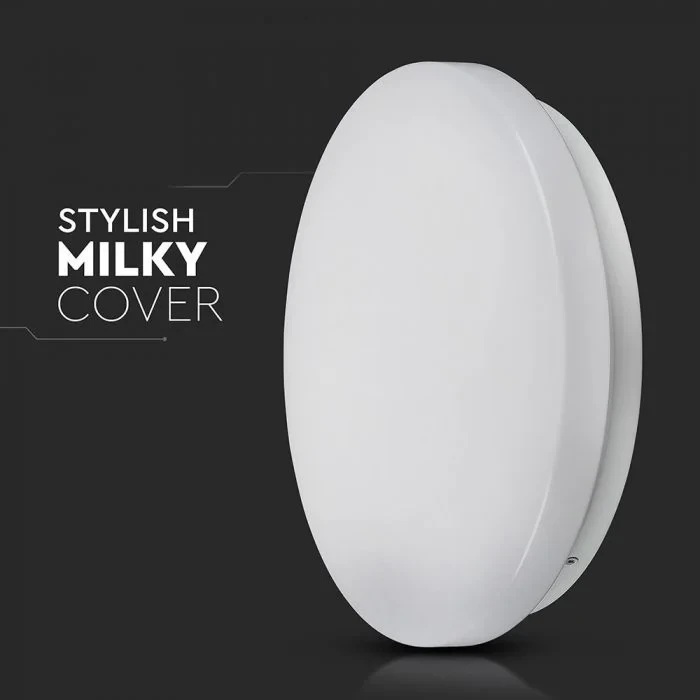 LED Dome Lamp, 18W, 300mm, CCT 3-in-1, Rond, Melkwitte Deksel