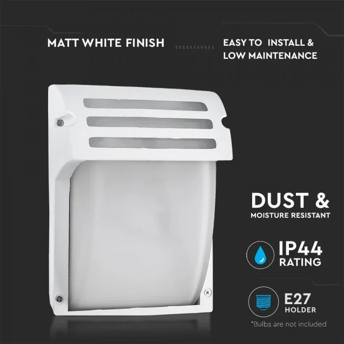 Wandlamp, E27, Mat Wit, Frosted Glas