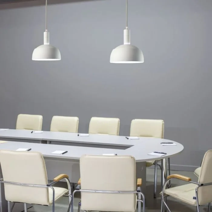 Hanglampfitting met Aluminium Lampenkap, Wit
