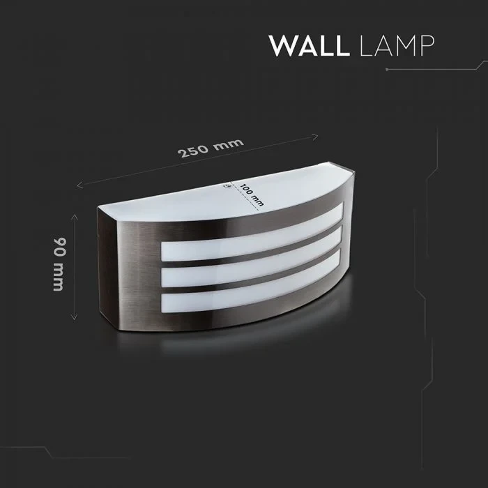 Wandlamp, E27, RVS en PC, IP44