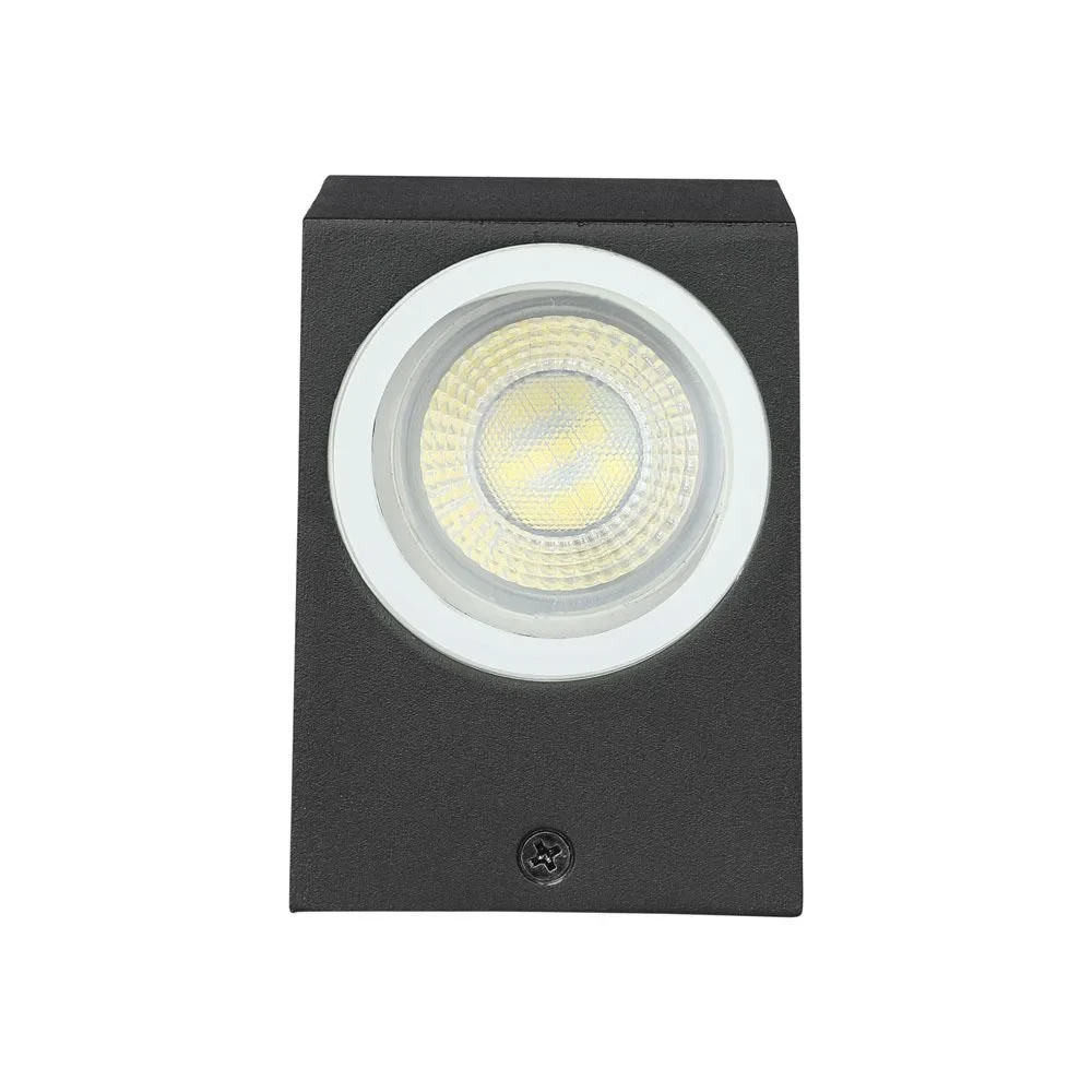 LED Wandverlichting, Sleek, GU10, Aluminium, Vierkant, Zwart, 2-Weg, IP44