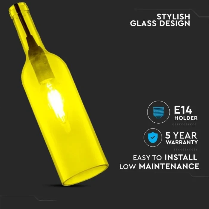 Fles Hanglamp, E14, Geel