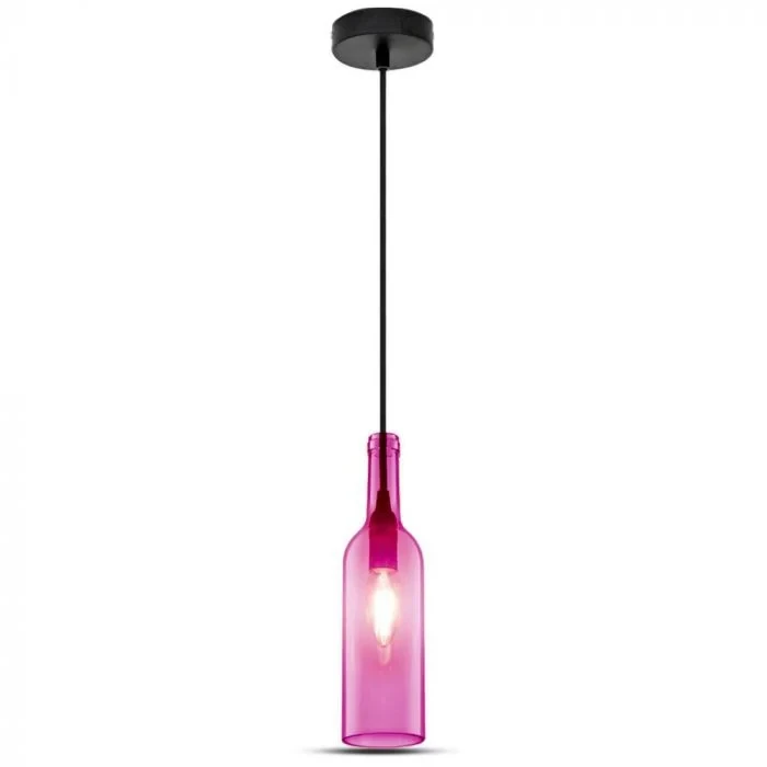 Fles Hanglamp, E14, Rosé