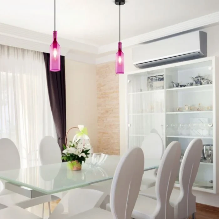 Fles Hanglamp, E14, Rosé