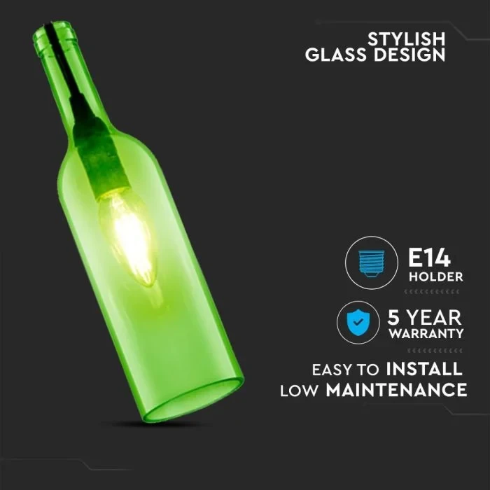 Fles Hanglamp, E14, Groen